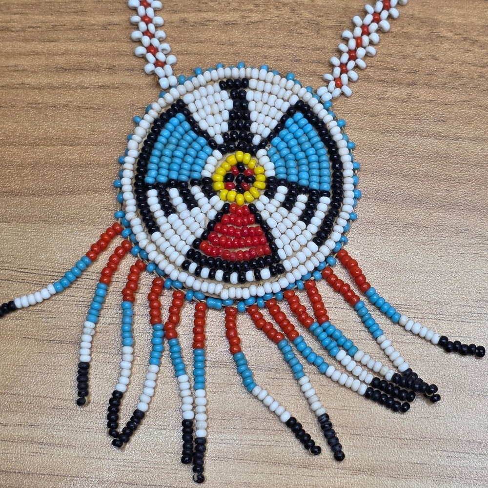 Native American Style Beaded Jewelry Thunderbird Necklace with Bracelet‎ & Pouch - Picture 3 of 14